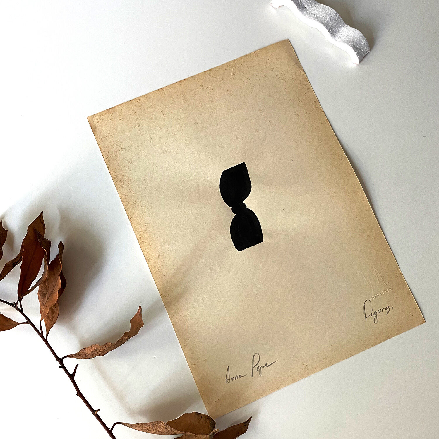 3 original ink drawing on vintage paper, A4