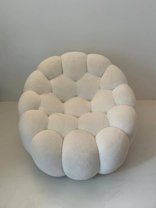 Fauteuil pivotant Bubble - Tissu calin blanc
