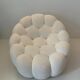 Fauteuil pivotant Bubble - Tissu calin blanc