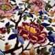 Gien earthenware dish, peony decoration