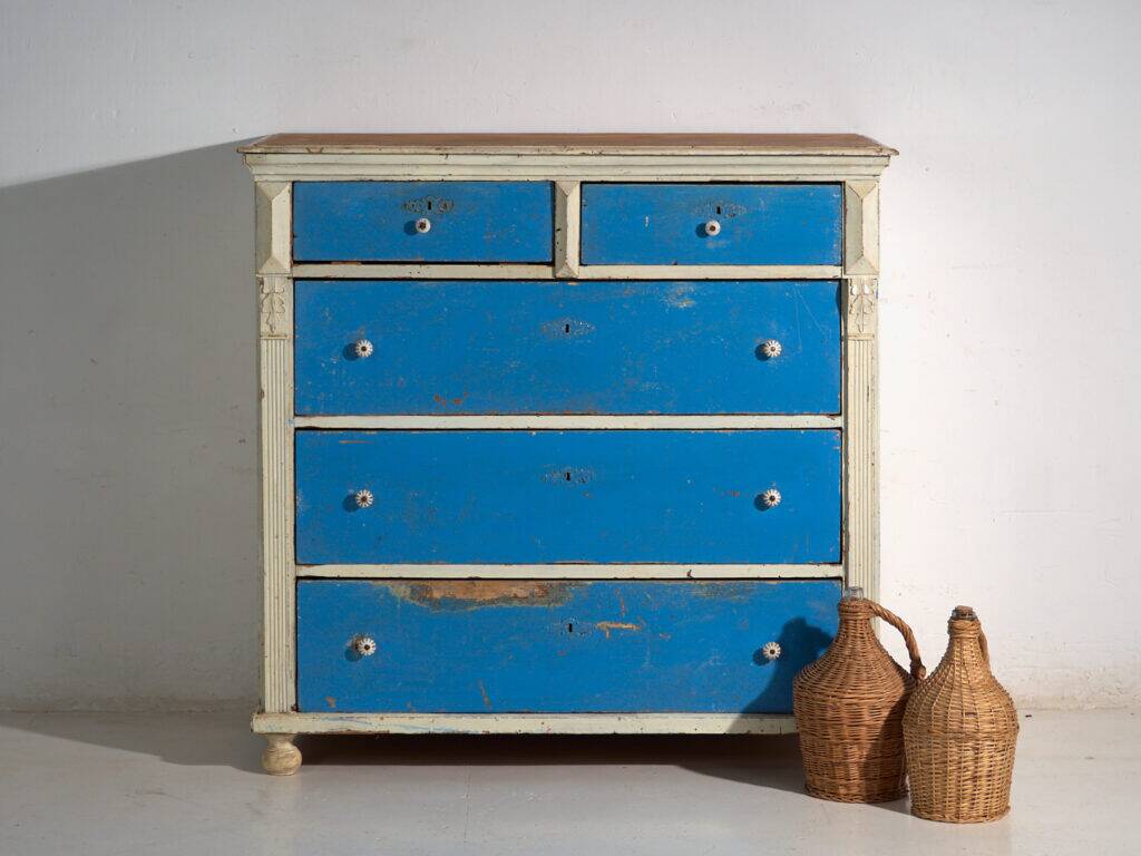 Antique painted pine commode – Central Europe, circa 1890