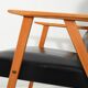 Paire de fauteuils scandinaves à dossier haut en simili cuir des années 1950-60.