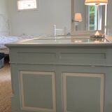 Desk, counter and solid wooden display
