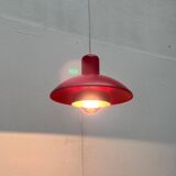 Red pendant lamp model 728 Danish mid-century by Horn, 1960s.