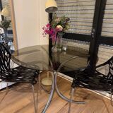Smoked glass table from the 70s
