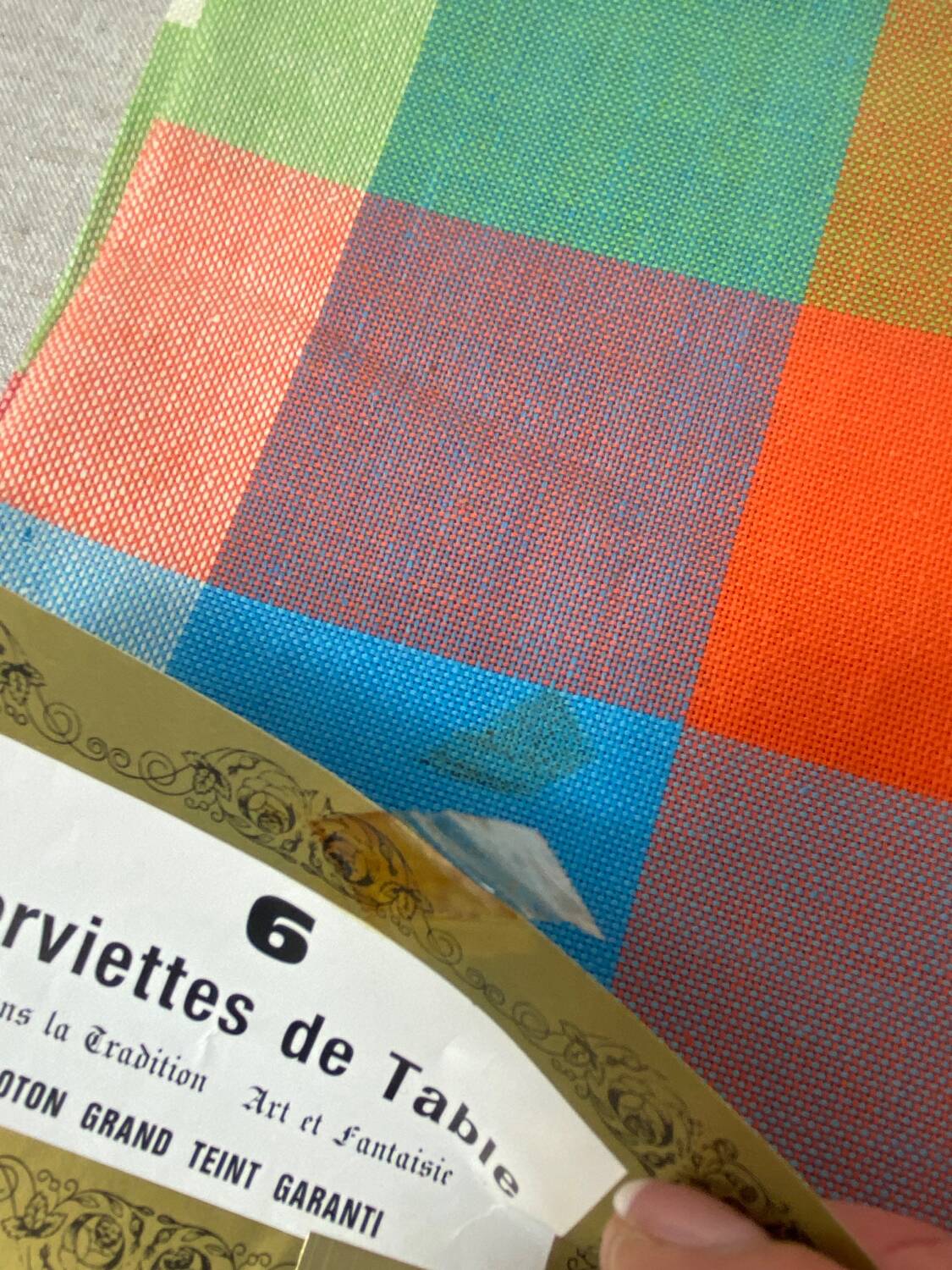 Vintage plaid cotton napkins