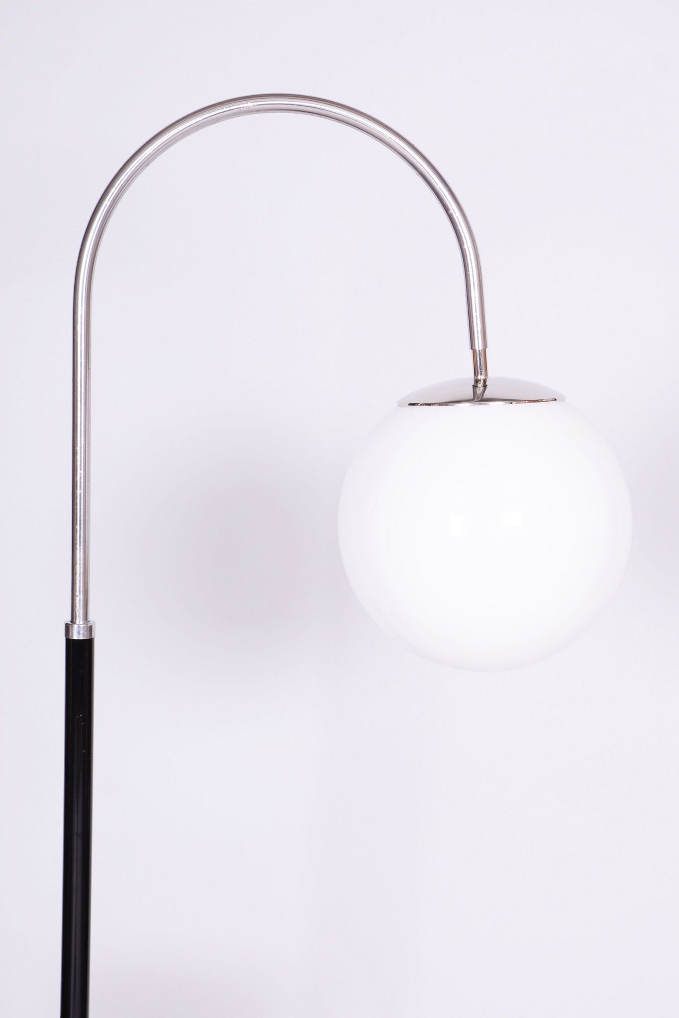 Restored Bauhaus Floor Lamp, J. Halabala, UP Zavody, Chrome, Czechia, 1930s