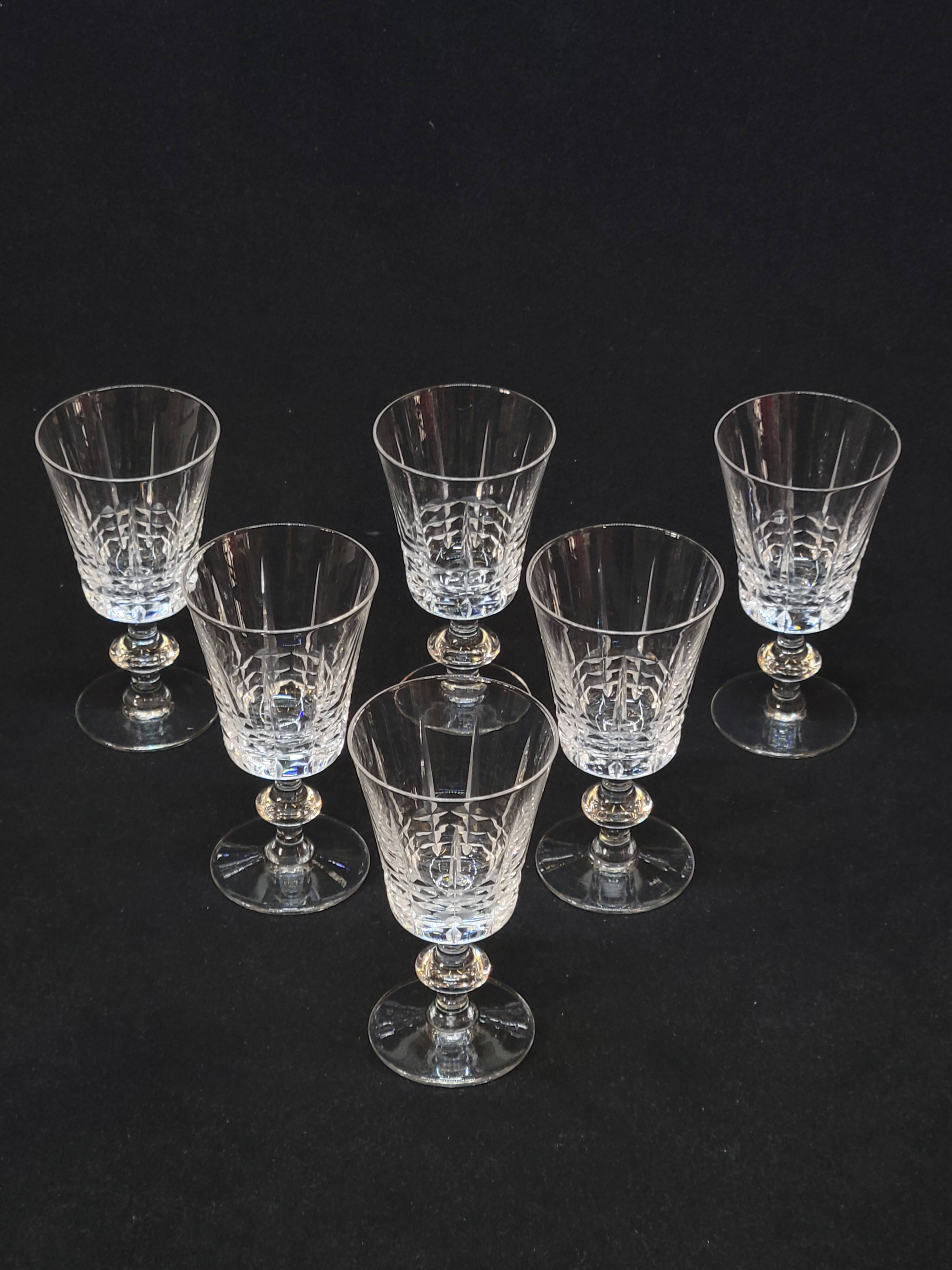6 bayel cut crystal port glasses