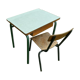 Small school table in wood, metal and formica - chair, vintage 70s