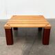 Table basse vintage en pin massif et plastique pour canapé d'extérieur, années 1970