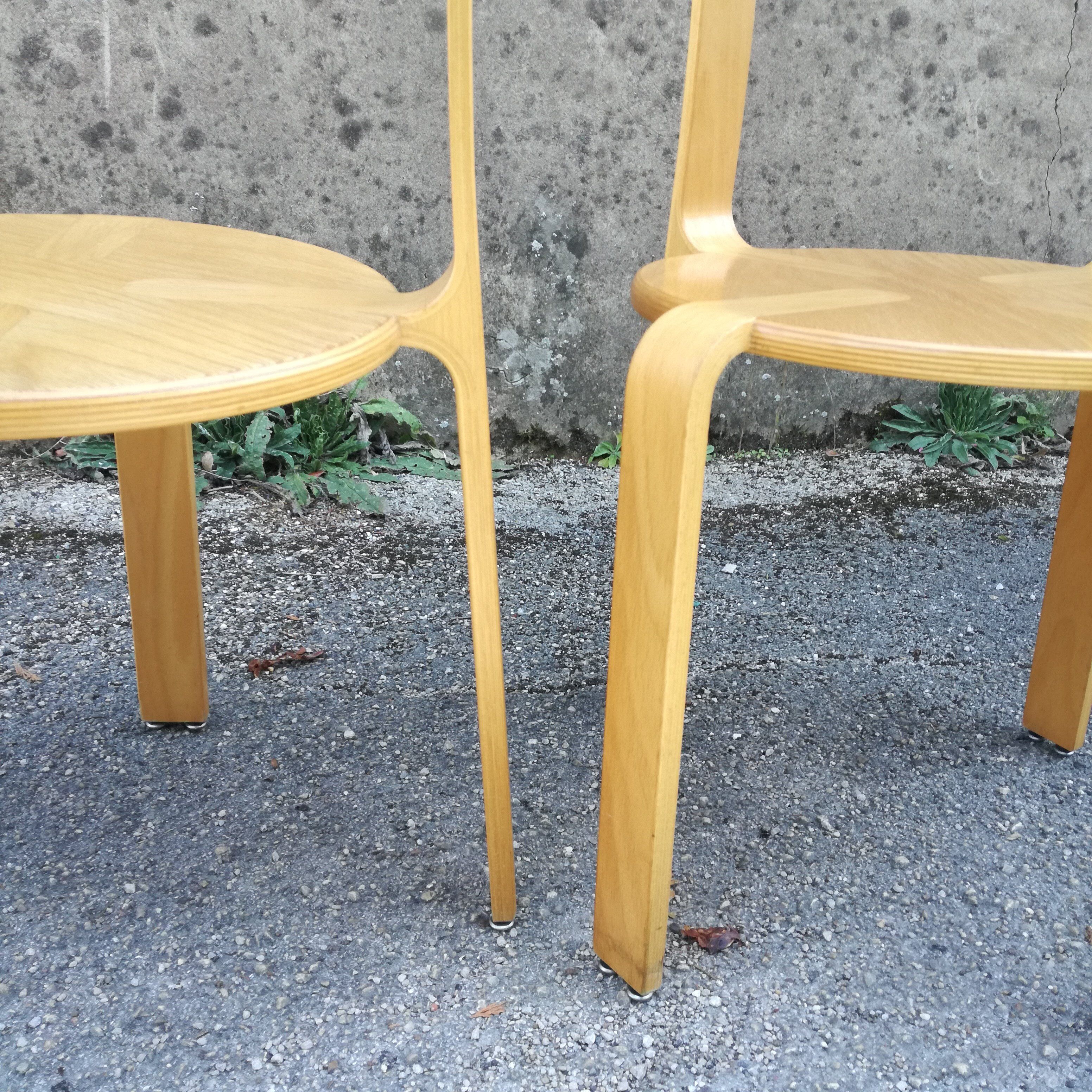 Pair of stackable chairs by Bruno Rey for Dietiker, Switzerland, 1970