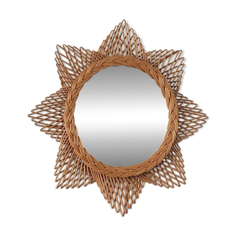 Rattan sun mirror