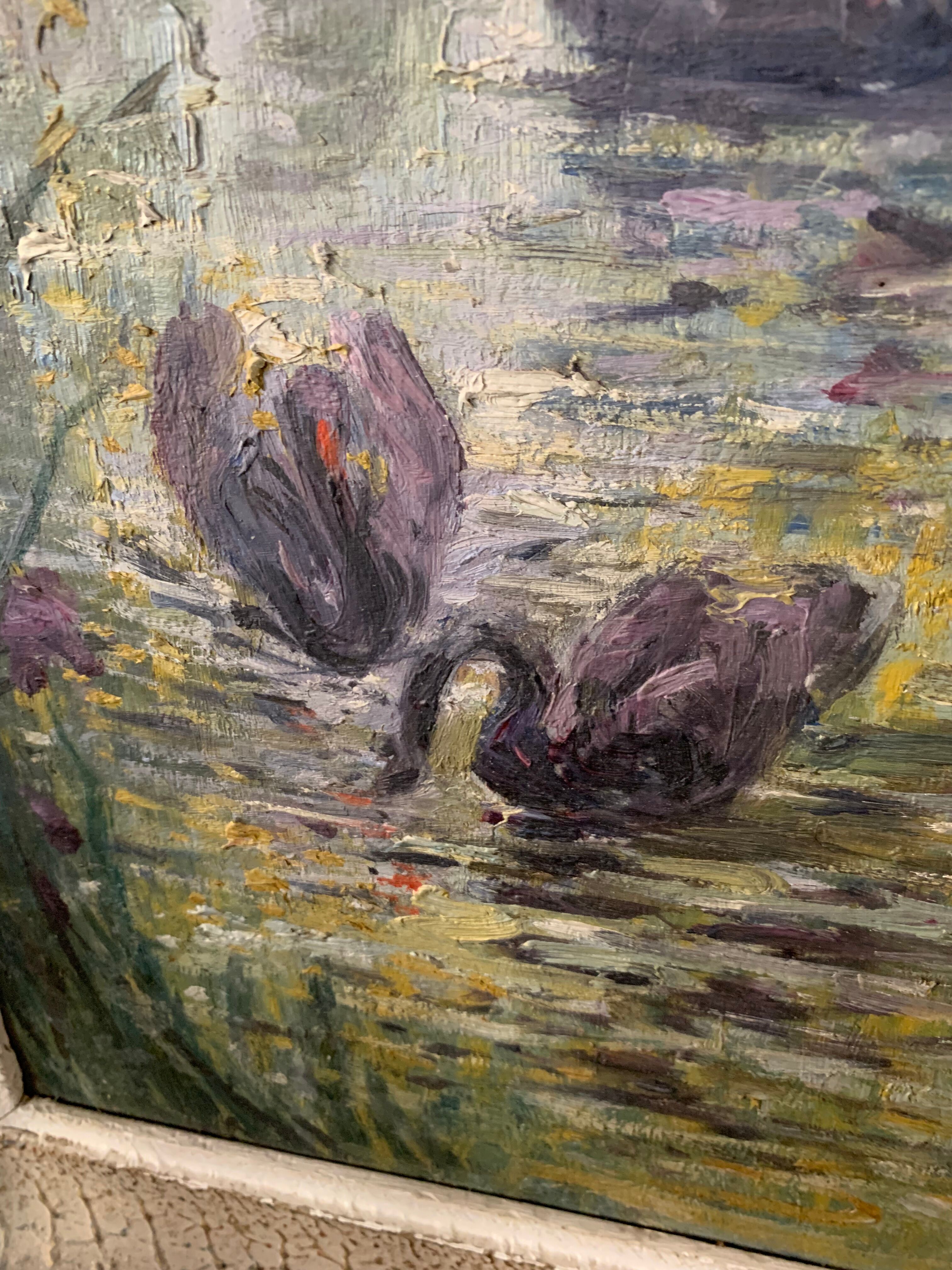 Swan landscape painting