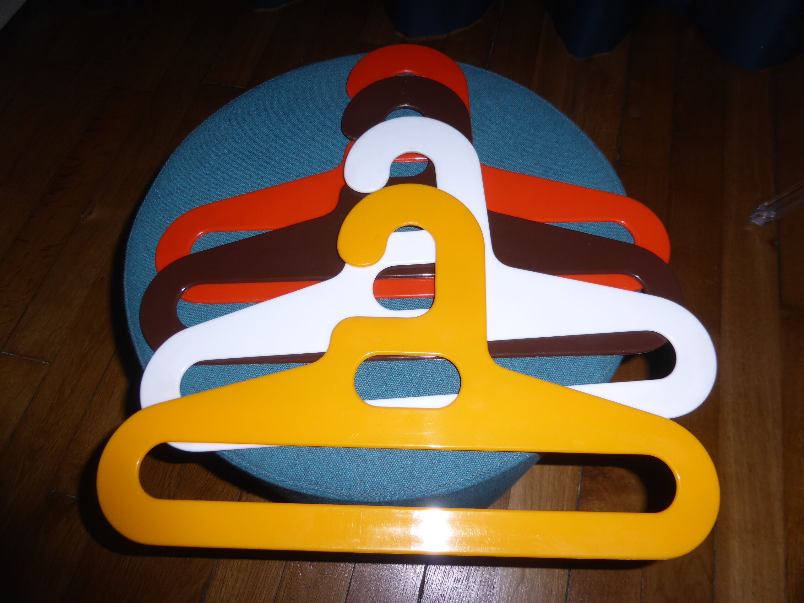 Rigid plastic hangers from the 1970s