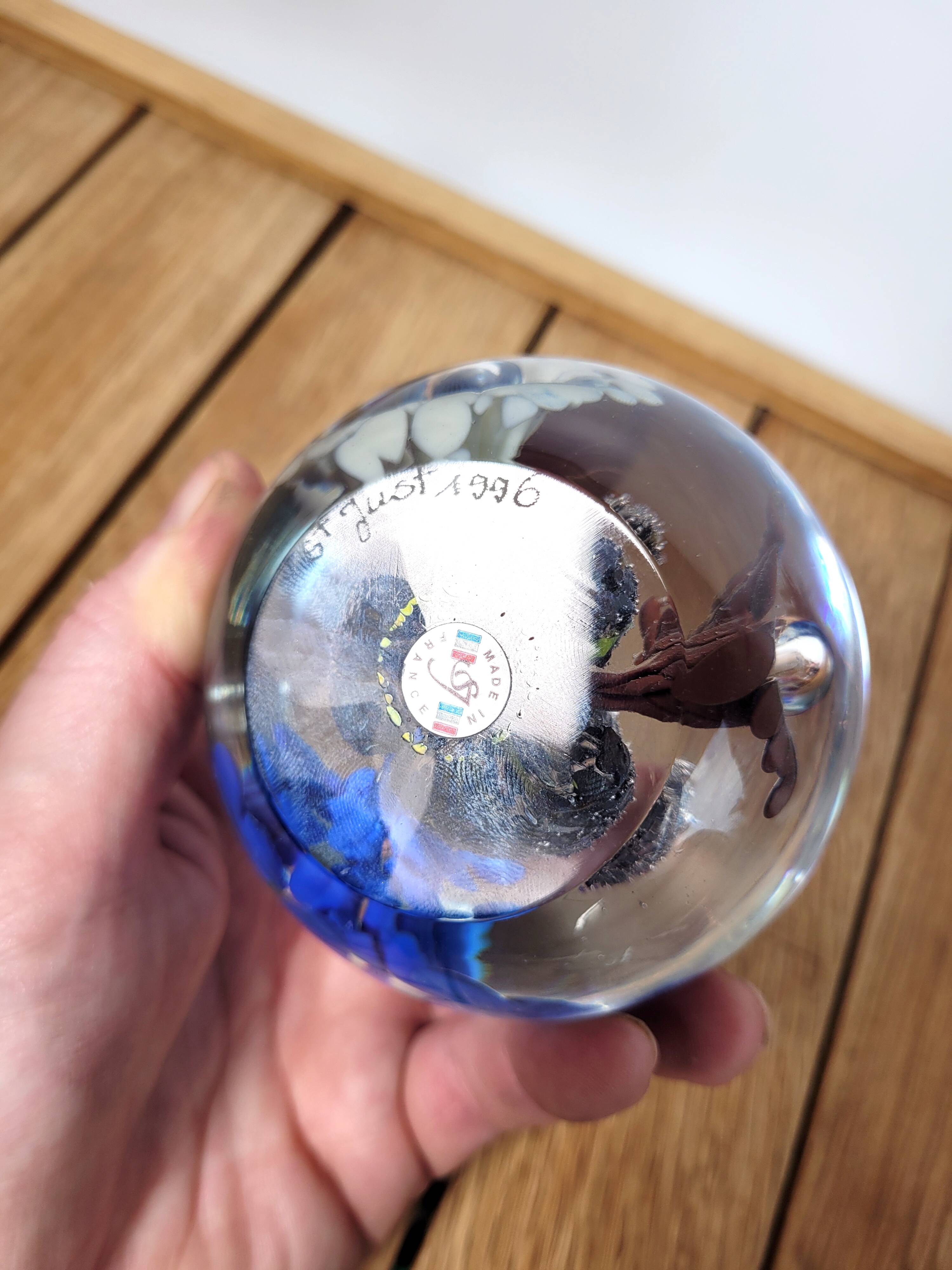 Sulphide glassware paperweight from St Just 1996
