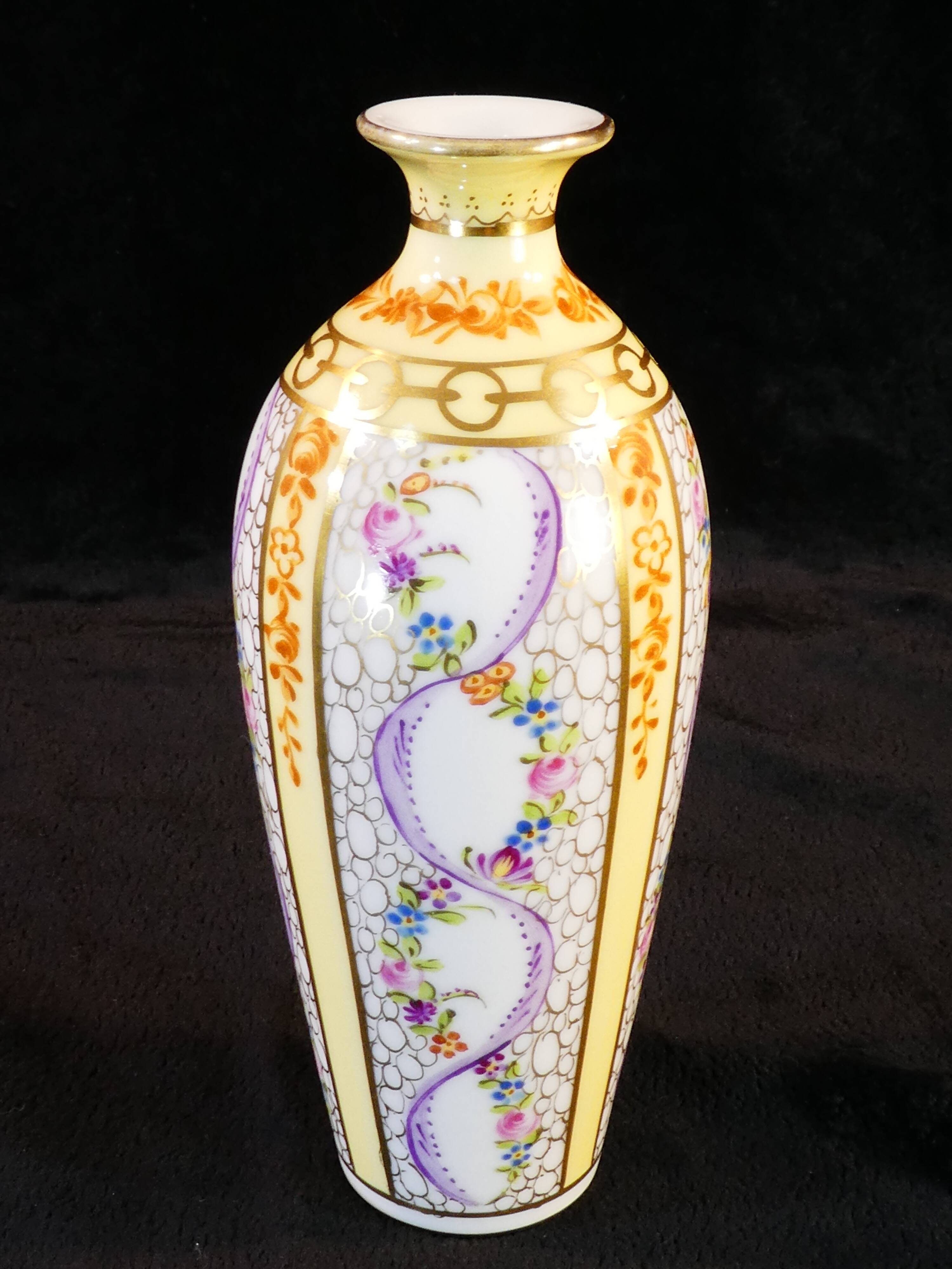 Porcelain vase from limoges Jules Tessonniere