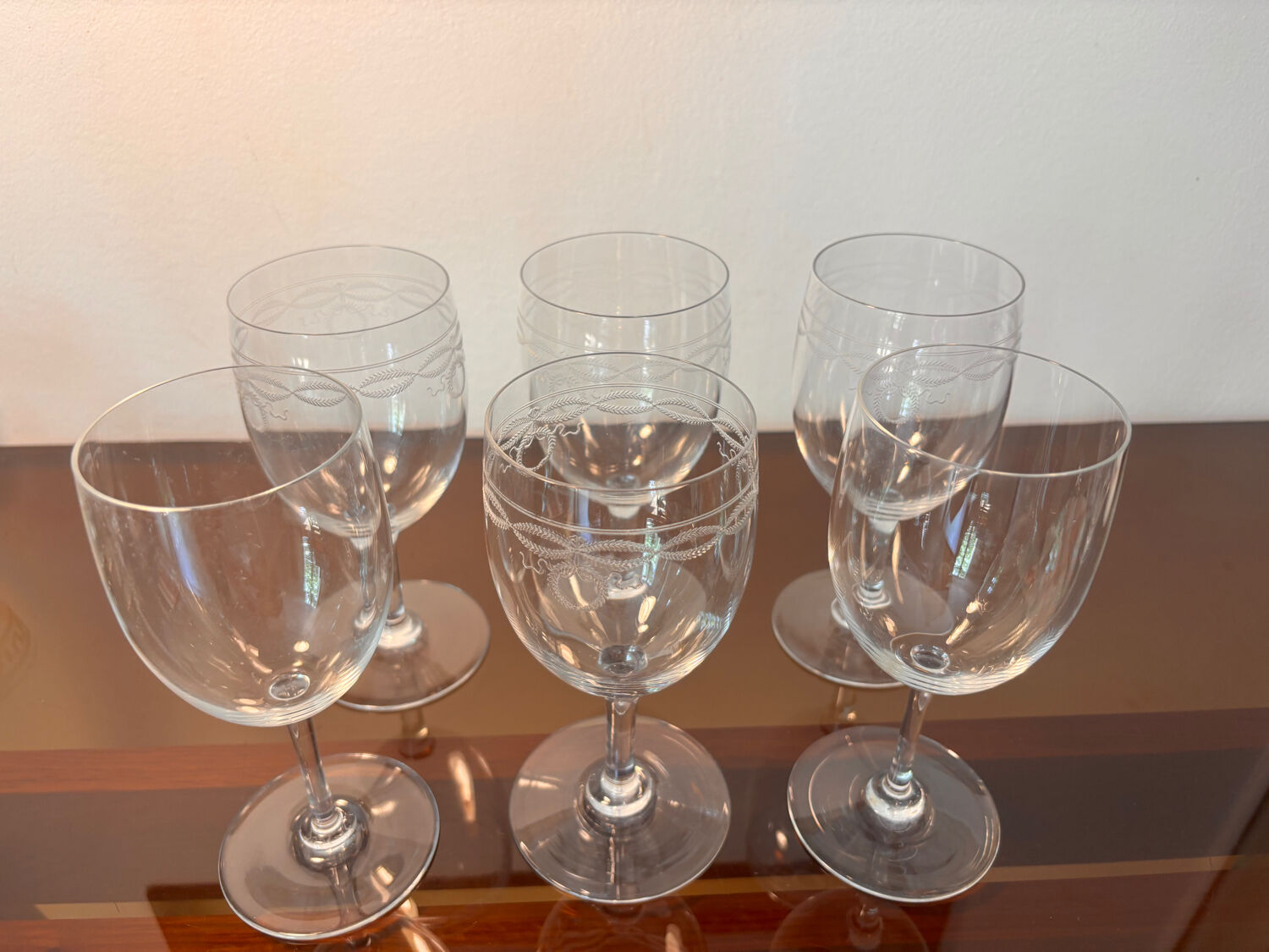 4 Perfection and 2 Byzantine Baccarat glasses