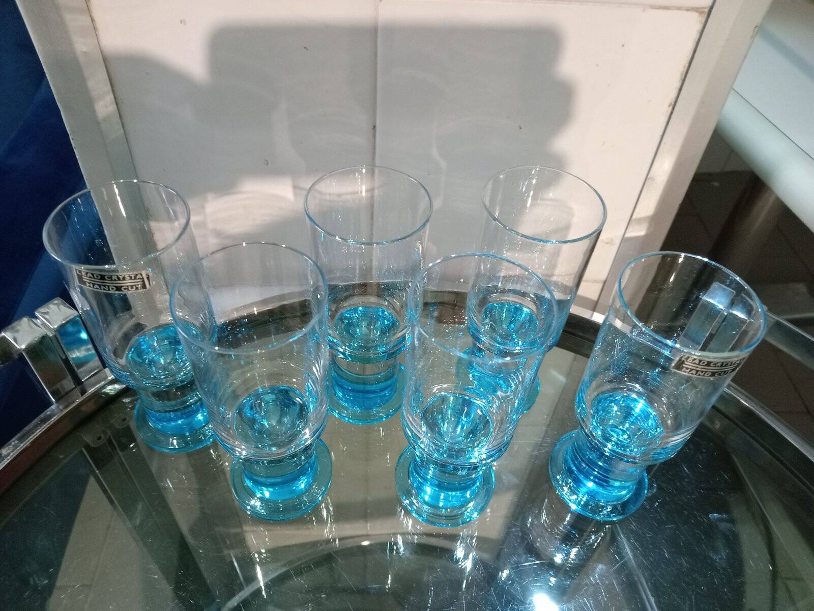 Vintage crystal glasses, 1970s, set of 6