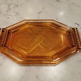 Lot de 2 plats anciens art déco en verre