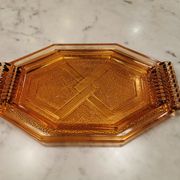 Lot de 2 plats anciens art déco en verre