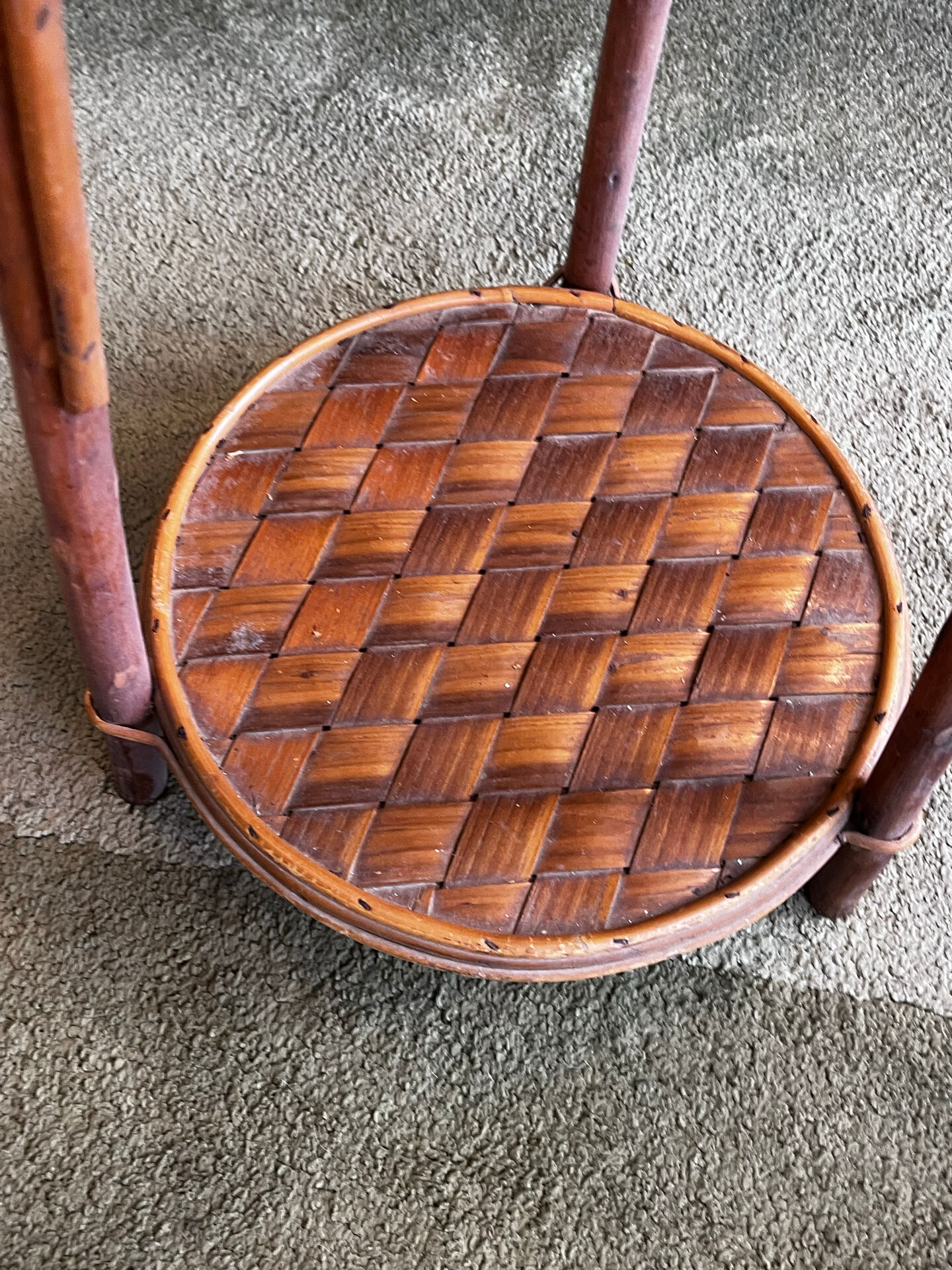 Side table / Occasional table Chestnut. Vintage rattan.