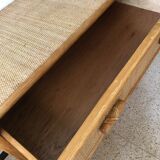 Vintage rattan dresser