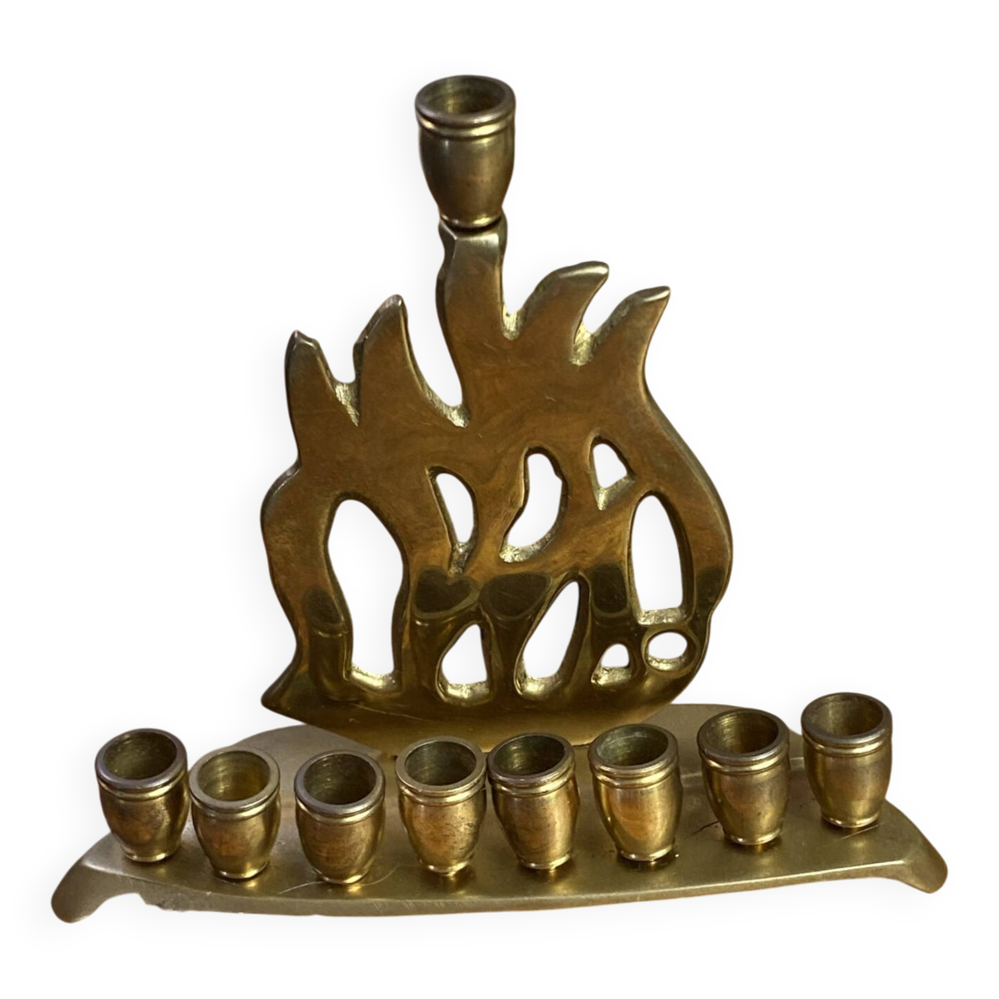 Chandelier, brass Hanukkah menorah
