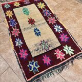 Unique Moroccan Rug - Vintage Art Deco Rug - Boucharouit Rug