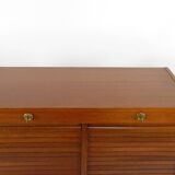 Notary's furniture / double curtained filing cabinet in mahogany, Art Deco / Industrial, France, circa 1940