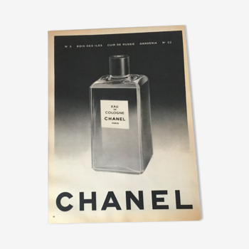Vintage advertising to frame Chanel eau de Cologne