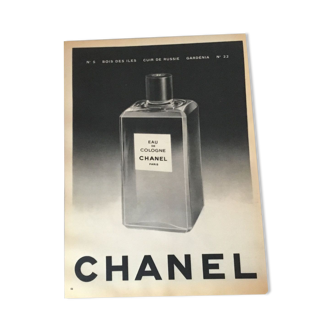 Vintage advertising to frame Chanel eau de Cologne
