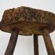 Tripod oak milking stool, Ariège peasant art, France (19th century)