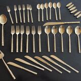 Set of 34 cutlery in bronze alloy from Thailand