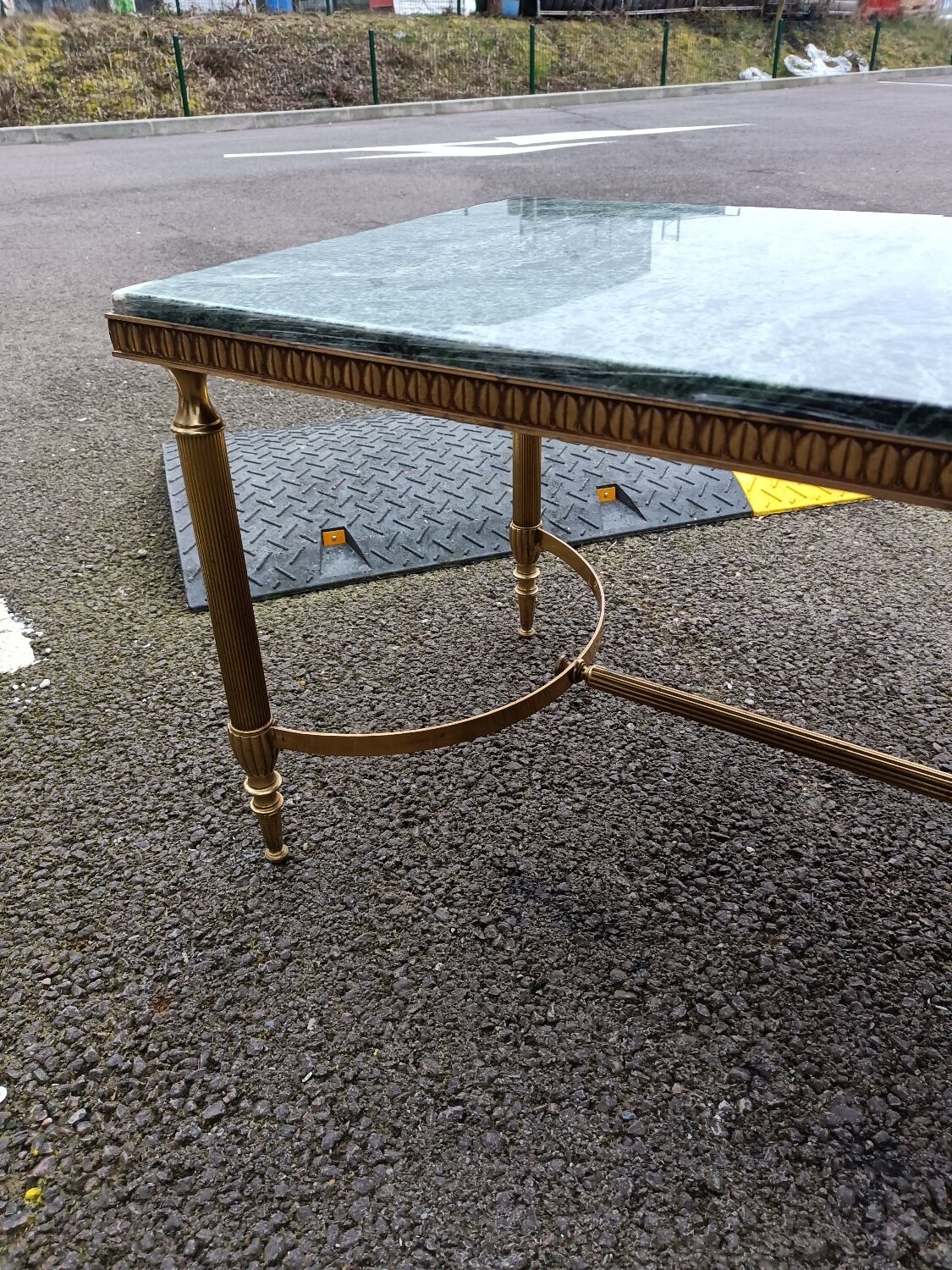 Table basse d'appoint plateau marbre ancien