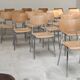 Lot de 22 chaises restaurant chrome et bois Kovona