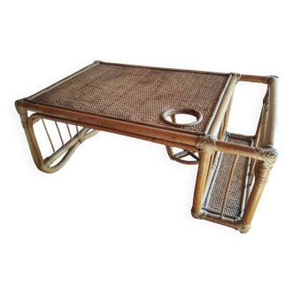 rattan and bamboo tray/side table