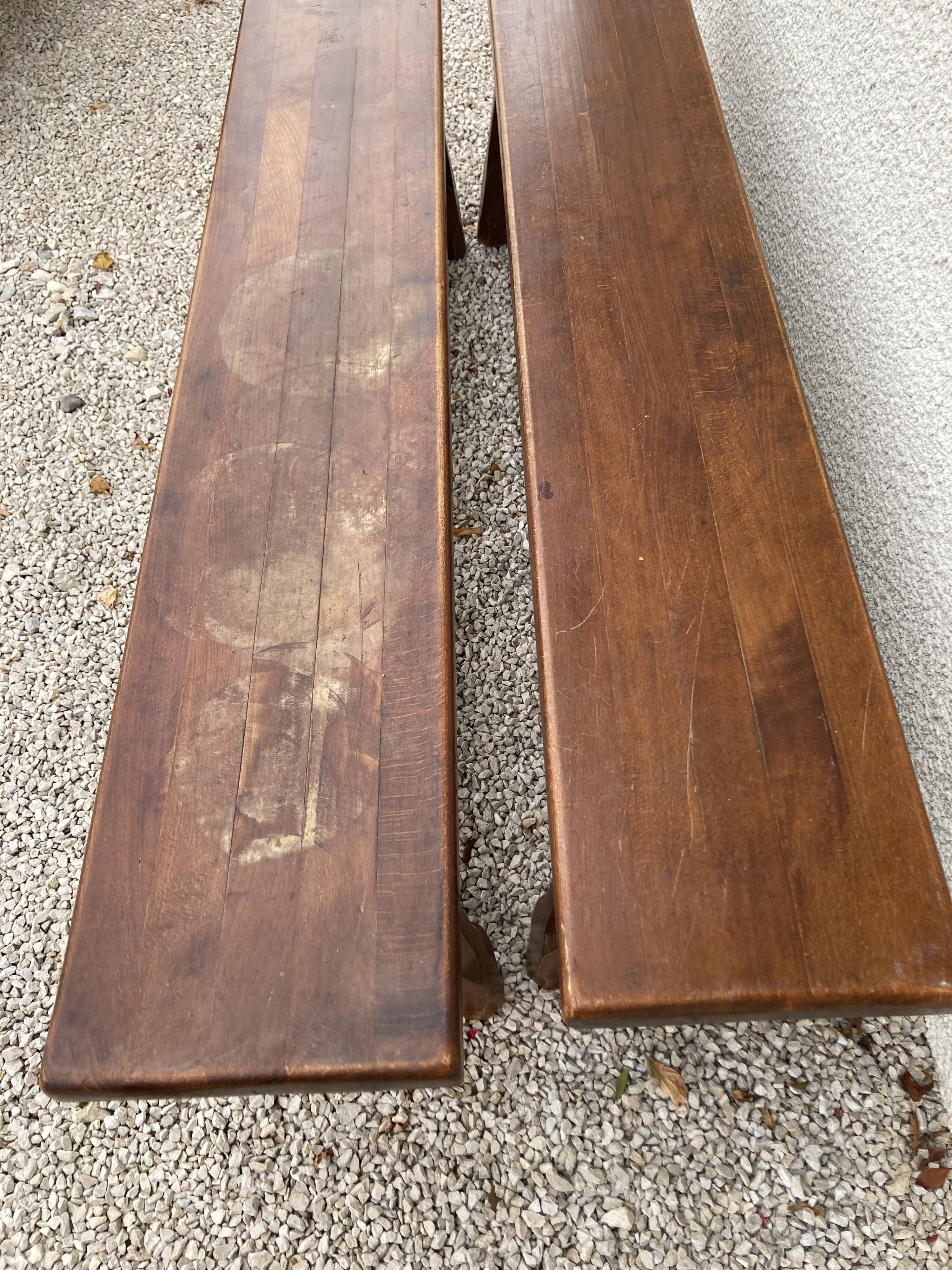 Pair of wooden benches