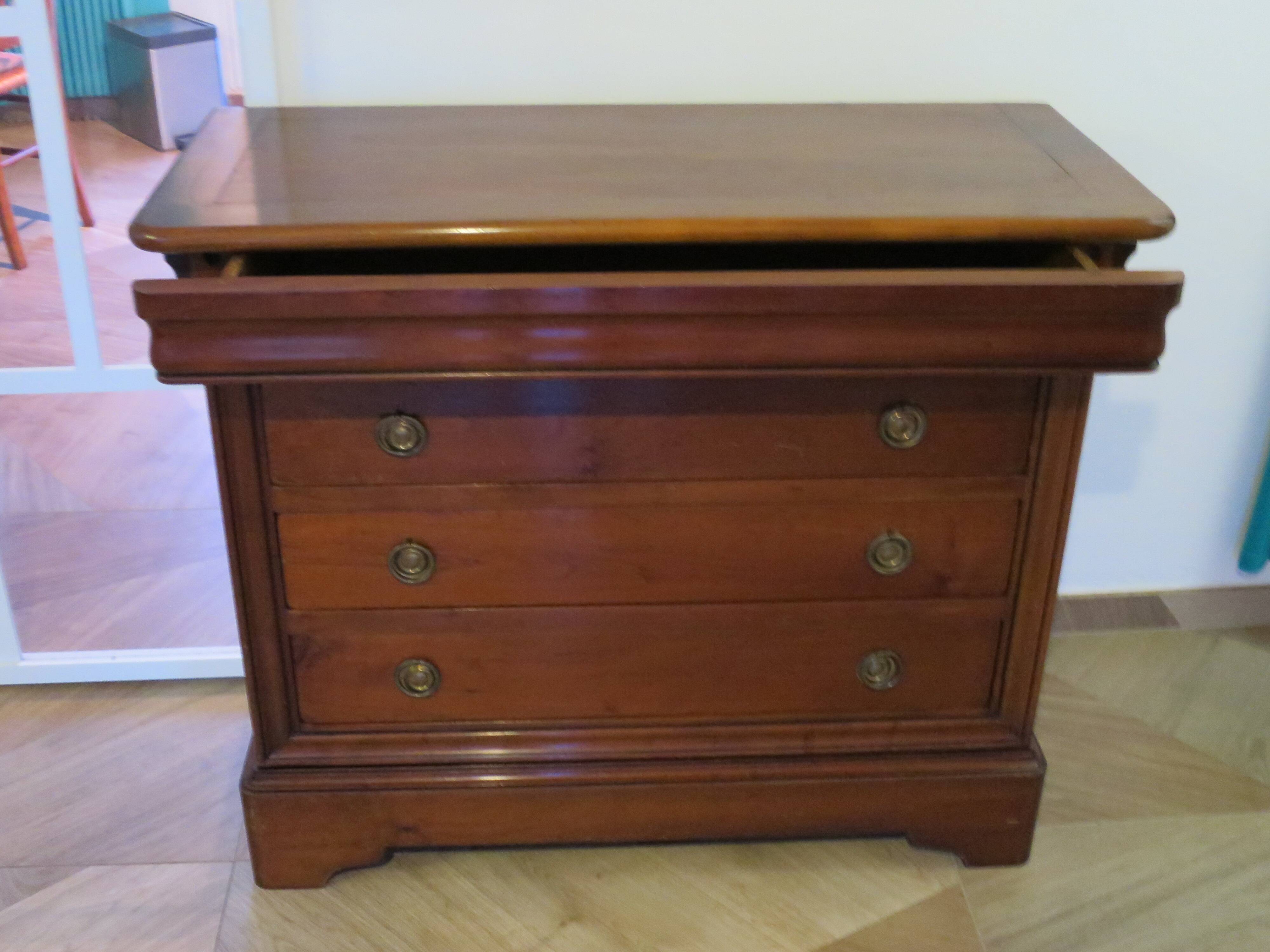Fruit wood ogee chest of drawers - Louis Philippe style - 4 drawers - 1980s