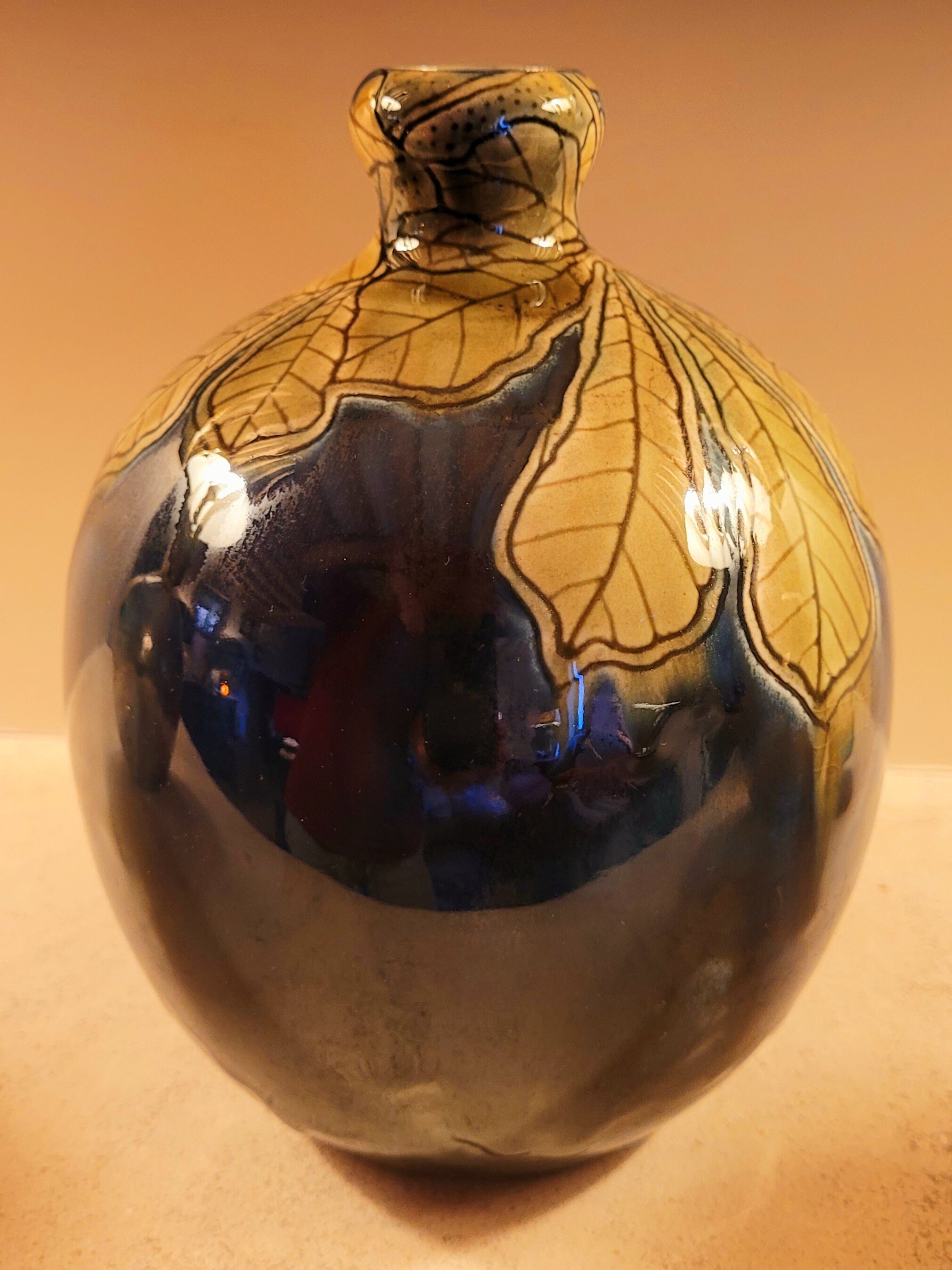 Old vintage art nouveau ceramic vase signed
