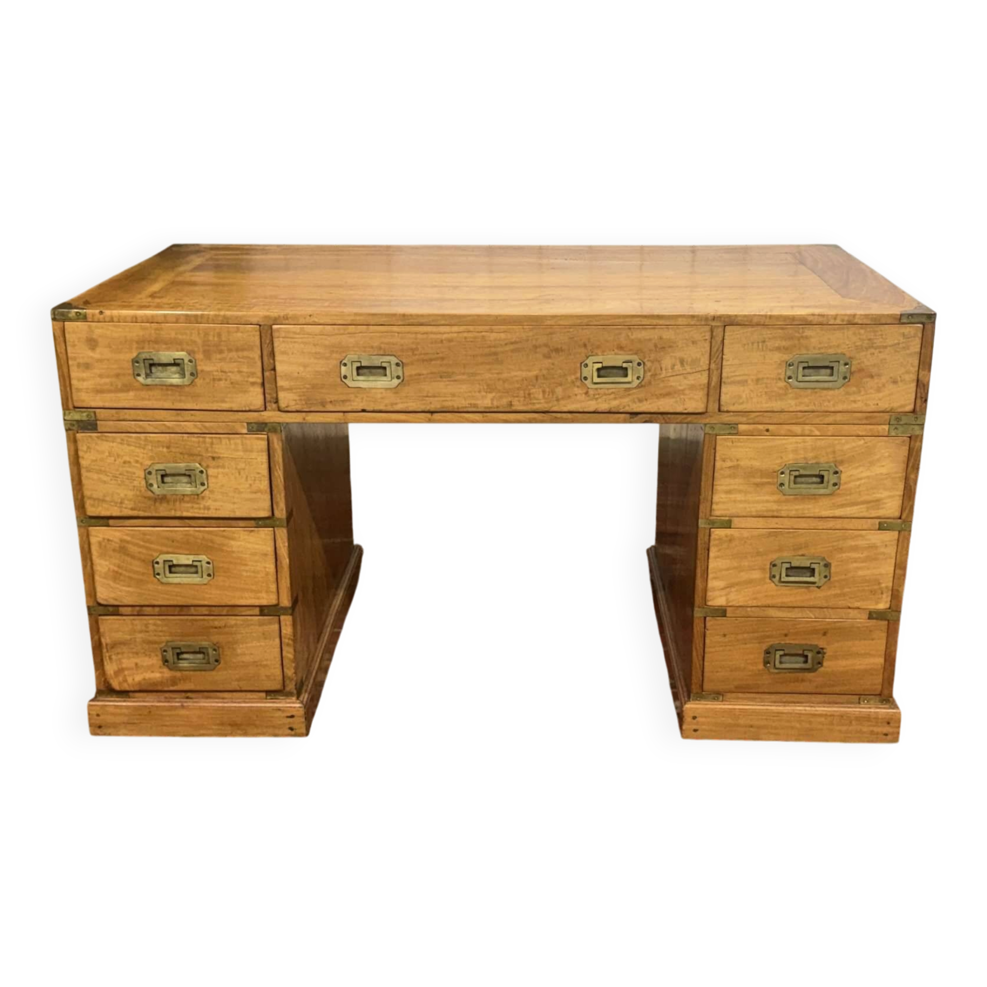 Nautical-style teak writing desk