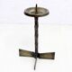 Brutalist bronze candle holder