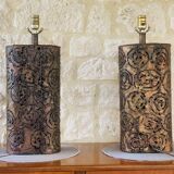 Pair of Brutalist table lamps by Irv Bramberg, 1960s