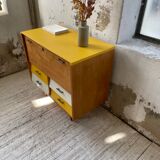 Furniture chest of drawers two-tone 60s