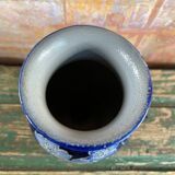 Vase ancien Betschdorf gres Alsace décor cigogne
