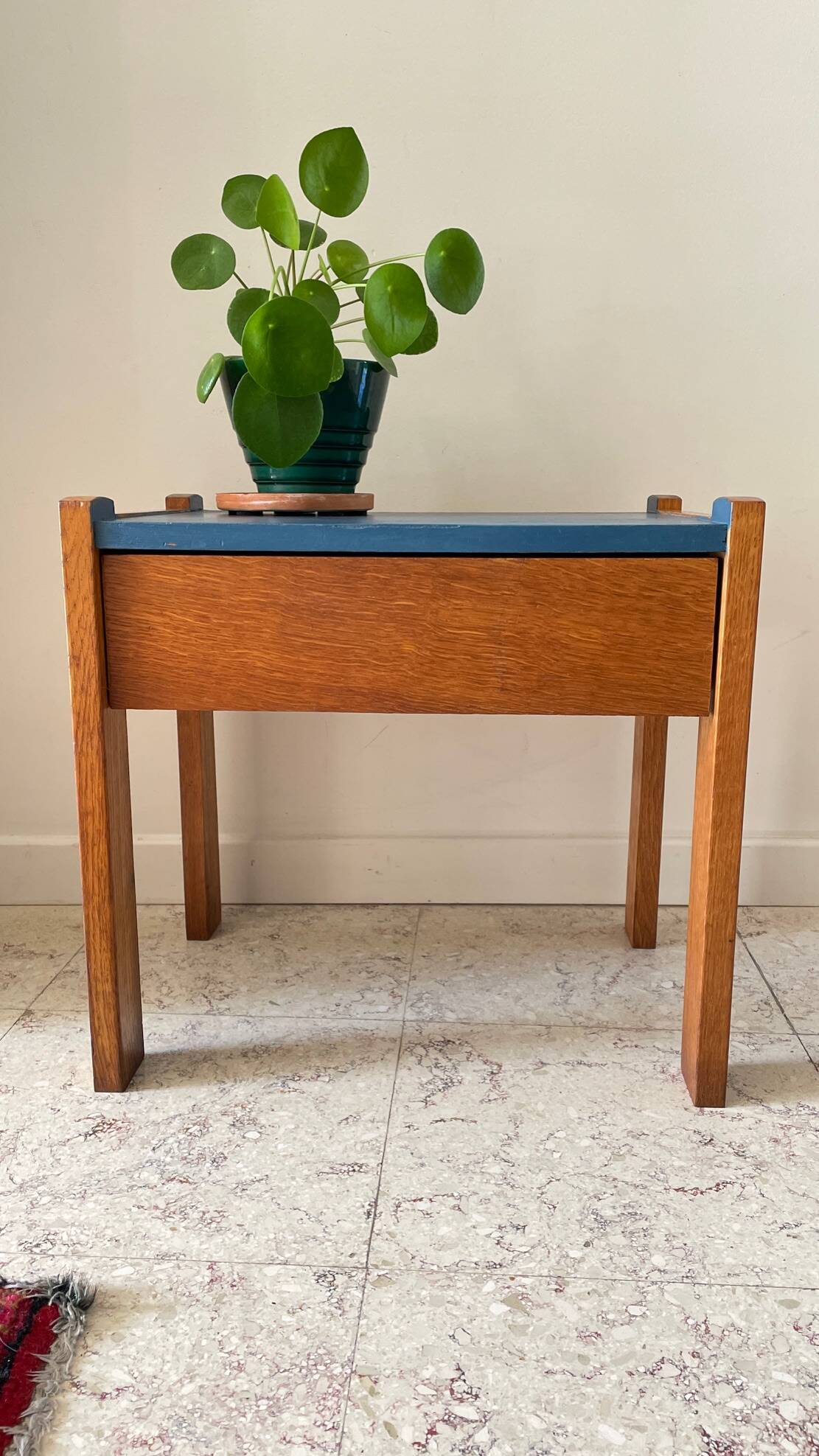 Vintage Scandinavian Cube Bedside Table