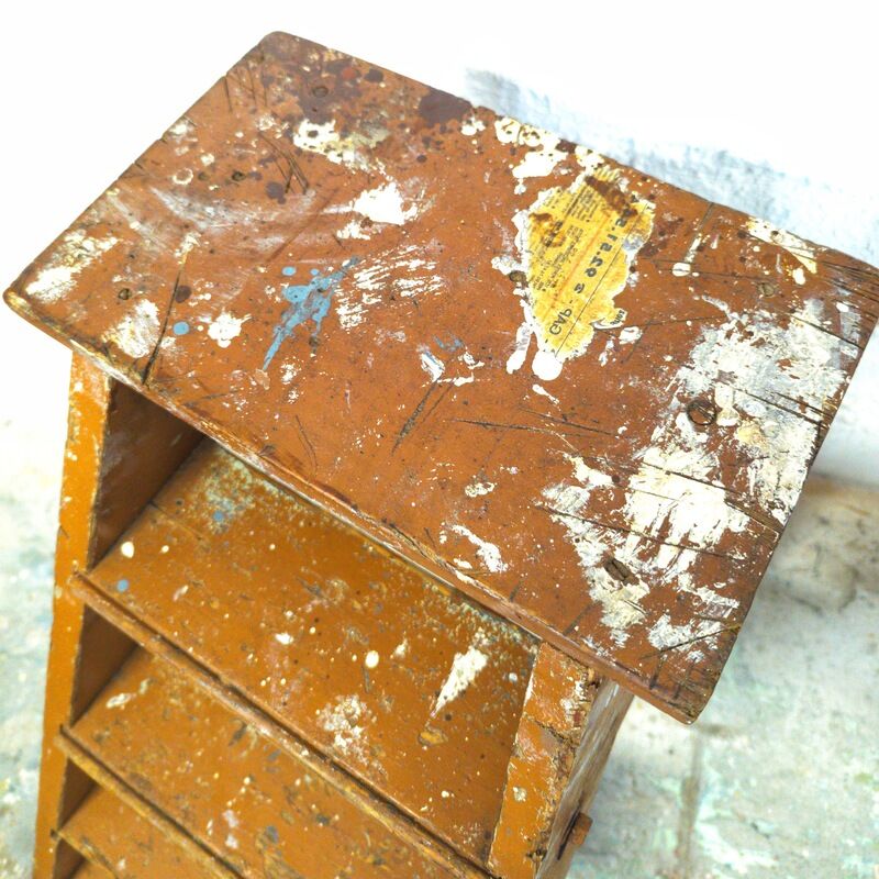 Old wooden stepladder