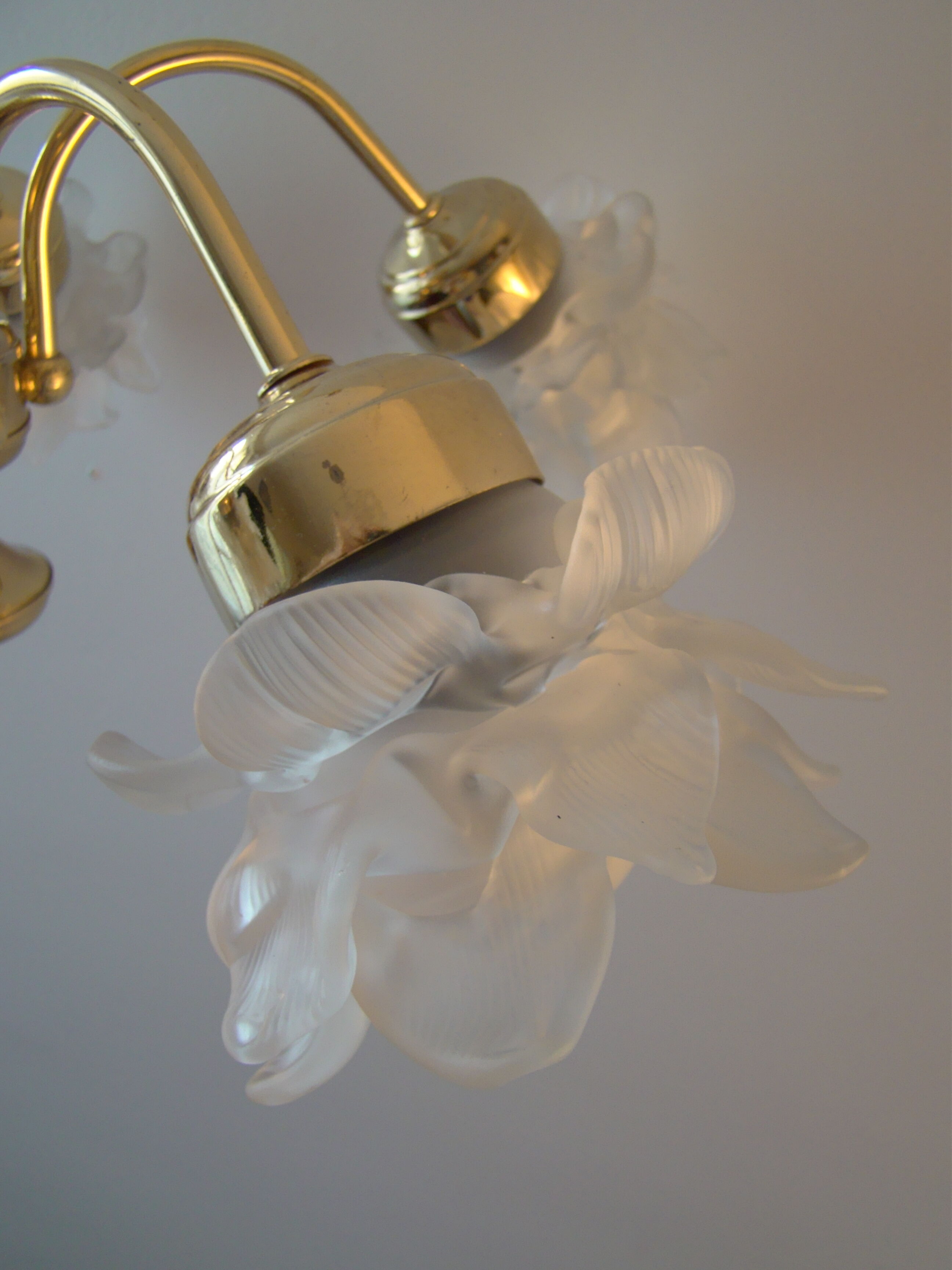 Vintage chandelier with roses in glass paste