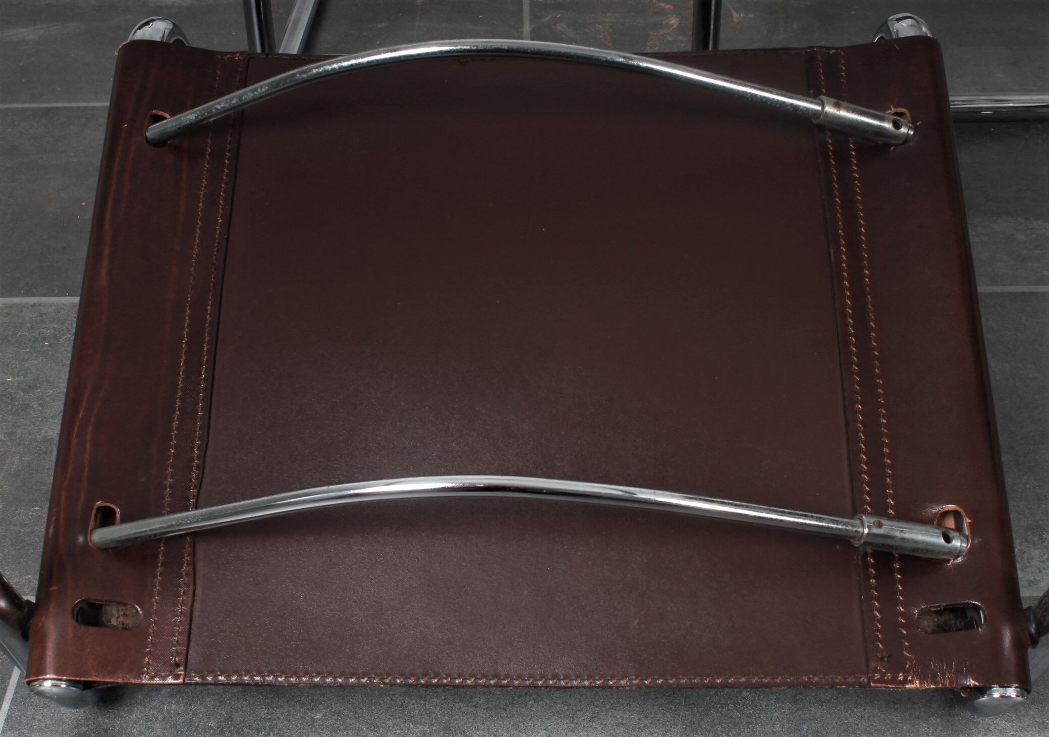 Set of 5 Cantilever MG5 chairs by Matteo Grassi in brown leather