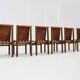 Mid-Century Italian Leather Dining Chairs By Ilmari Tapiovaara , set of 6