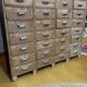 Large antique workshop cabinet with 44 drawers – patinated wood